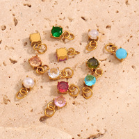 Meilleures ventes : Pendentif en acier inoxydable 18K en forme d'anneau, minimaliste, polyvalent et coloré, pour accessoires de bijoux DIY