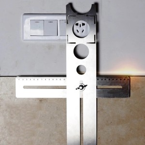 Multi-Functional Stainless Steel Ceramic Tile Hole Locator Ruler Adjustable Punching Hand <b>Tool</b> for <b>House</b> Decorated Work - Product Image 2