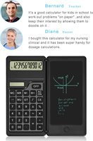 Calculatrice scientifique électronique pliable à 12 chiffres avec logo personnalisé et tablette d'écriture LCD, garantie 1 an