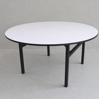 Table de banquet ronde pliable, table modulaire sectionnelle avec pieds en métal pour mariage, hôtel, événement, restauration
