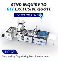 HP-SA Hanplas Machine entièrement automatique pour la fabrication de sacs à provisions en polyéthylène colle patch poignée scellage et découpe de sacs
