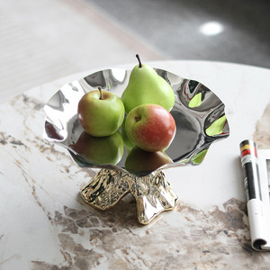 Silberne Bergskulptur Obstschale Dekorative Lebensmittelaufbewahrung Harz-Kunsthandwerk Ornament für Heimdekoration Küchendekoration Geschenke - Product Image 2