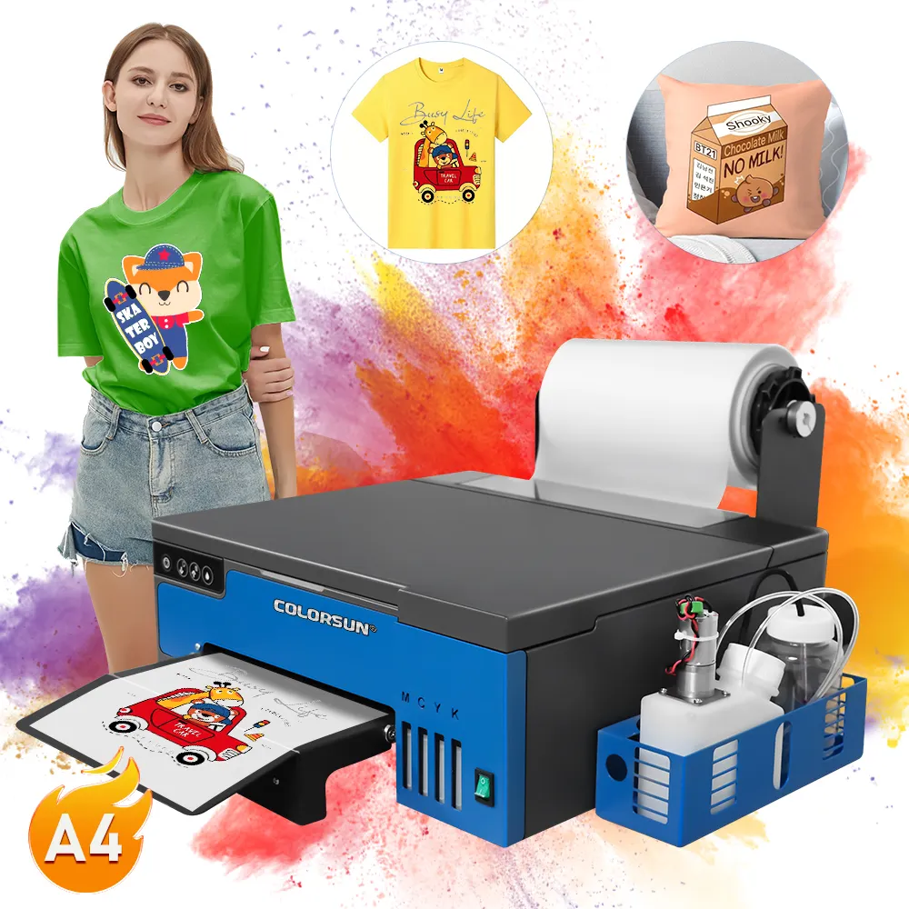 Desktop ide bisnis kecil Desktop XP600 A4 Dtf mesin cetak Printer untuk sablon Transfer kaus