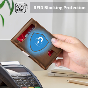 Carteras De Cuero Al Por Burgemeester Billetera Inteligente Billetera Tarjetero Rfid Cartera Para Hombre - Product Image 6