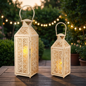 <b>Moroccan</b> Style Iron Lantern Antique Finish Handmade Lightweight Candle Holder Christmas Weddings Festivals Luxury Home <b>Decor</b> - Product Image 2