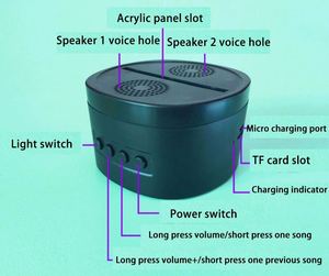ABS Acrylic Stand with 3D LED Night Light Modern Pamma Sheet Support TF Memory Card Music <strong>Speaker</strong> for Bedroom App <strong>Controlled</strong> - Product Image 4