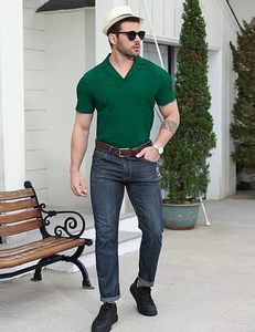 Camisa de Manga Corta para Hombre, Deportiva, Transpirable, Corte Regular, Diseño con Flecos, Casual, Verano, con Cuello - Product Image 4
