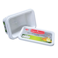 Vente en gros écologique client logo impression 250g rectangulaire IML beurre récipient en plastique beurre boîte d'emballage avec couvercle