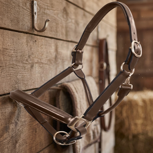 Cabestro de caballo de cuero de alta calidad ecuestre con cuerda de nailon acolchada suave Noseband equipo de caballo Collar de cabeza de caballo - Product Image 1