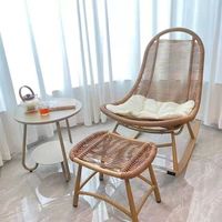 Fauteuil inclinable moderne personnalisable pour adulte, chaise longue de relaxation style lune en rotin pour salon et balcon, individuel
