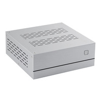 Boîtier de PC de bureau A01 MINI en aluminium HTPC avec couvercle en verre horizontal, mini-boîtier ITX compact, prend en charge la carte mère ITX