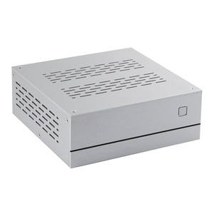 A01 ออฟฟิศ มินิพีซีเคสอลูมิเนียม <span class=keywords><strong>HTPC</strong></span> ฝาครอบกระจกแนวนอนคอมพิวเตอร์เคสขนาดเล็ก <span class=keywords><strong>ITX</strong></span> รองรับเมนบอร์ด <span class=keywords><strong>ITX</strong></span> - Product Image 3