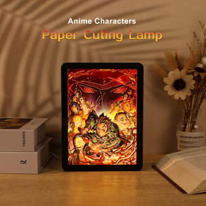 Veilleuse 3D en papier alimentée par USB-C, thème Chasseur de démons, boîte à ombres pour fans, décoration de bureau style japonais, boîte à lumière Anime - Product Image 2