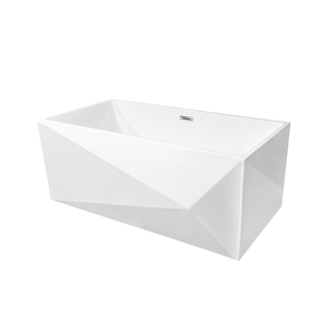 Bañera Acrílica Ovalada Independiente Misano Kukri de 59 Pulgadas, Moderna, para Hotel, con Diseño Ecológico y Desagüe Blanco - Product Image 4