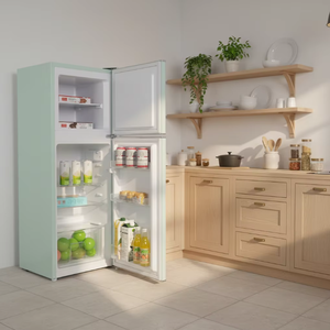 Refrigerador Eléctrico Retro Compacto de Doble Puerta MDFR120-RE, Sin Escarcha, Ahorro de Energía, Capacidad de 116L, Enfriamiento por Aire, para Hogar y Hotel - Product Image 1