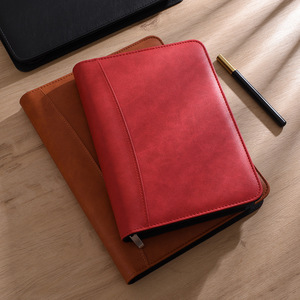 Pu Lederen Aangepaste Zakelijke Portfolio Padfolio Organizer Document Map Met Rits A5 Rits Tas - Product Image 5