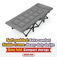 Lit pliant domestique, lit simple, lit de sieste pour bureau, chaise inclinable portable, lit de camping extérieur, lit d'appoint en acier