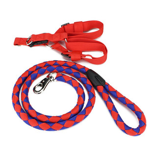 8 colori 1.5M catena per cani in Nylon intrecciato 3 in 1 corda rotonda in Nylon guinzaglio per cani 3 pz collare per animali domestici imbracatura e guinzagli - Product Image 2