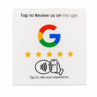 Carte de visite NFC personnalisée avec logo, plaque en acrylique sur support de table pour menu de restaurant et affichage des commentaires clients
