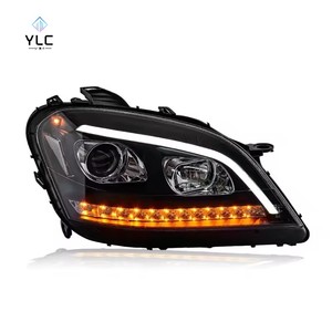 YLC Gruppo Fari Anteriori Compatibile con <span class=keywords><strong>Mercedes</strong></span>-Benz W164 2005-2008 Ml350/500, Luci Diurne LED Modificate con Indicatore di Direzione a Flusso - Product Image 1