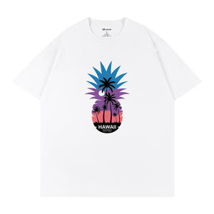 Camiseta Unisex con Estampado de Piña y Palmera Hawaiana, 100% Algodón, Transpirable, Diseño Simple, Top Casual de Verano 2026 Q236 - Product Image 1