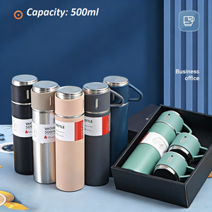 Ensemble cadeau de bouteille d'eau isotherme à double paroi en acier inoxydable de 500 ml, portable pour les boissons chaudes et froides - Product Image 1