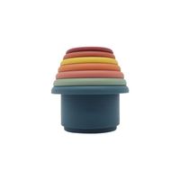 Juguete Educativo de Silicona Personalizado USSE, Juguete de Apilamiento para Niños Pequeños, Juego de Vasos para Baño y Agua