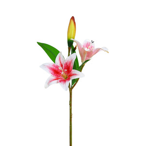 Simulated Plastic Small Lily 3D Film Indoor Living Room Hotel <b>Decoration</b> Artificial Flower <b>Decoration</b> Simulated 3-headed Lily - Product Image 5
