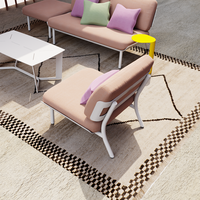 Ensemble de canapés d'extérieur modernes au design minimaliste, ensemble de canapés de patio en aluminium pour hôtel, canapés de jardin d'extérieur