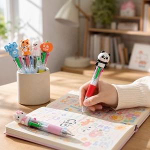 <span class=keywords><strong>Stylo</strong></span> bille multicolore <span class=keywords><strong>4</strong></span> en 1 mignon et compact, certifié MSDS et EN71, portable, idéal pour les voyages, l'école, les cadeaux promotionnels pour enfants - Product Image 1