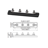 Amomd 4 voies 100A 48V DC bornier à vis barre omnibus en cuivre pour la distribution d'énergie pièces de modification de véhicule