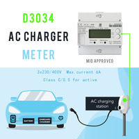 Compteur de courant triphasé à quatre fils DIN Rail D3034 1/6A CT Modbus RTU pour borne de recharge de véhicules électriques