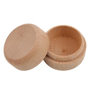 Mini Classic Round Wooden <b>Storage</b> <b>Box</b> for Wedding Ring Jewelry DIY Multi-function <b>Folding</b> Container Case - Product Image 4