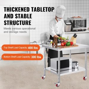 不锈钢商用厨房家具3级可调搁板4轮重型食品准备厨房 - Product Image 4