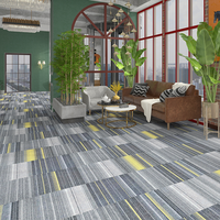 Dalles de moquette modernes rayées 50x50cm, à poils bouclés, forme carrée, en polyester, pour bureaux et hôtels