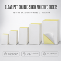 Feuilles d'autocollants de colle adhésive double face transparentes feuille adhésive double face A4 PET polyvalente pour l'emballage de l'artisanat en papier
