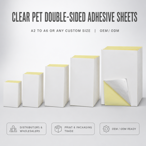 Doorzichtige Dubbelzijdige Lijm Sticker Vellen Multifunctionele A4 Pet Dubbelzijdige Kleefvel Voor Verpakking Papier Ambacht - Product Image 3