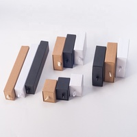 Boîtes d'emballage pour bijoux en carton rigide avec tiroir coulissant, impression de logo personnalisé, couleur noire, pour bagues, colliers, bracelets, boucles d'oreilles, bracelets rigides