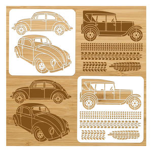 Pochoirs de voiture 12x12 pouces Pochoirs de décoration de <span class=keywords><strong>peinture</strong></span> de berline <span class=keywords><strong>Pochoir</strong></span> de dessin de voiture de sport pour la <span class=keywords><strong>peinture</strong></span> sur bois, sol, mur, <span class=keywords><strong>tissu</strong></span> - Product Image 1