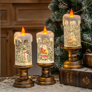 Nuevas decoraciones navideñas, luces de velas, linternas de cristal de Navidad, luces de muñeco de nieve, lámpara LED de Navidad - Product Image 1