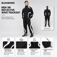 Fabrication OEM sur mesure de survêtements de sport pour hommes, ensemble veste et pantalon imprimés réfléchissants, streetwear décontracté