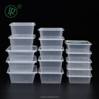 500ml Boîte à lunch rectangulaire transparente jetable au micro-ondes Boîtes à emporter en plastique pour le déjeuner
