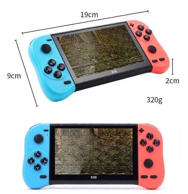 High Quality 5.1 Inch Screen Mini 128Bit Portable Retro Video Game Console X50 Handheld Game Player 6800 Classic Games in 1