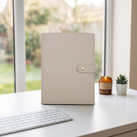 Protège-cahier A5 en cuir PU personnalisé avec boucle, étui pour agenda Saffiano personnalisé avec boucle pour stylo