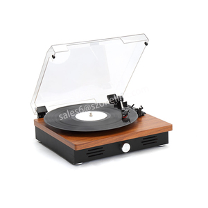 เครื่องเล่นแผ่นเสียงแบบย้อนยุค OEM ODM พร้อมลำโพง <span class=keywords><strong>3</strong></span> ระดับความเร็ว ทำจากไม้ รองรับบลูทูธ - Product Image 1