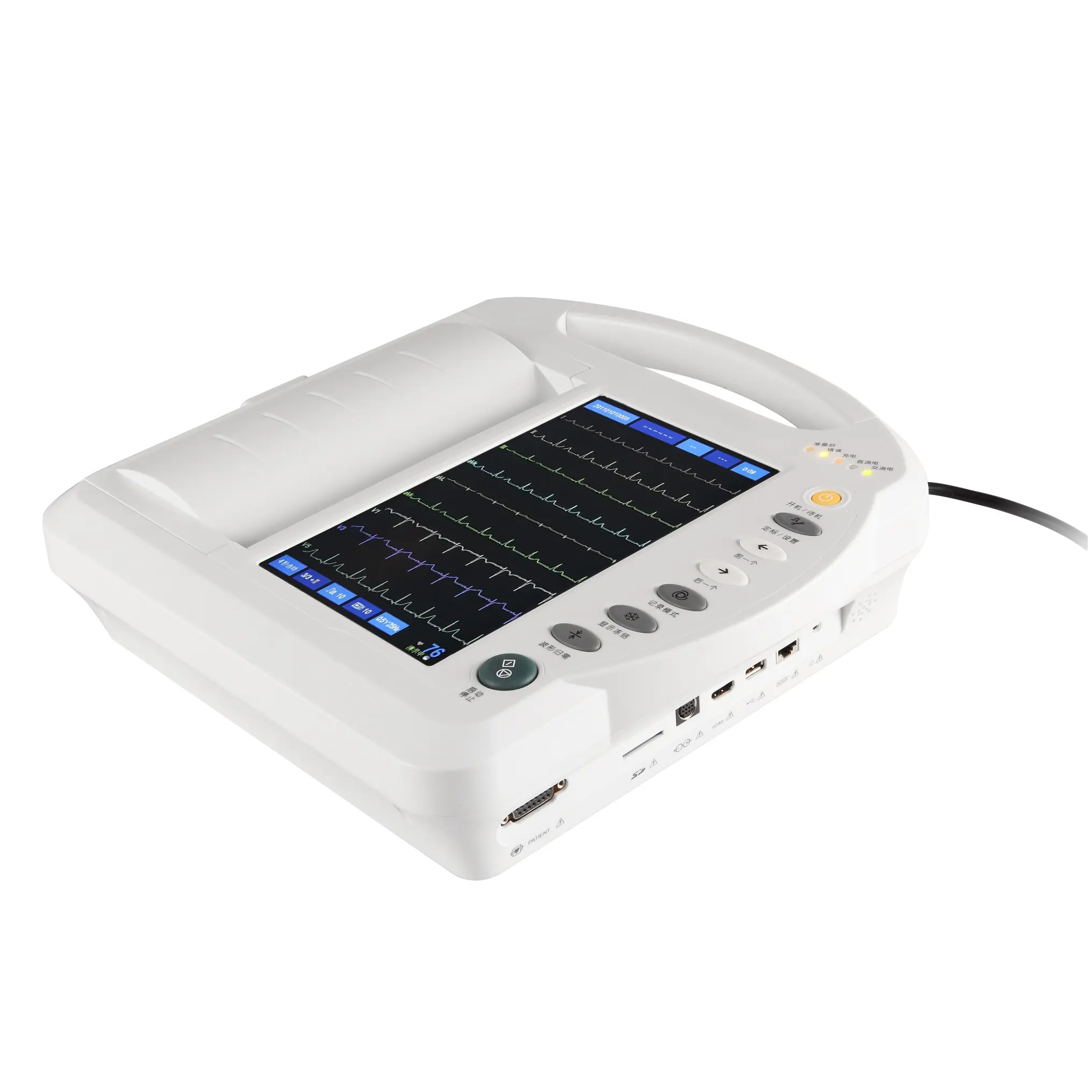 10-Zoll-Farb-Touchscreen Medical 12-Kanal-EKG Tragbarer digitaler Elektro graph 12-Kanal-EKG 12-Kanal-Gerät