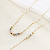 Ensemble collier et bracelet en acier inoxydable plaqué or 14 carats avec perles colorées et pendentif, bijoux tendance pour femme, cadeau de fiançailles, vente en gros