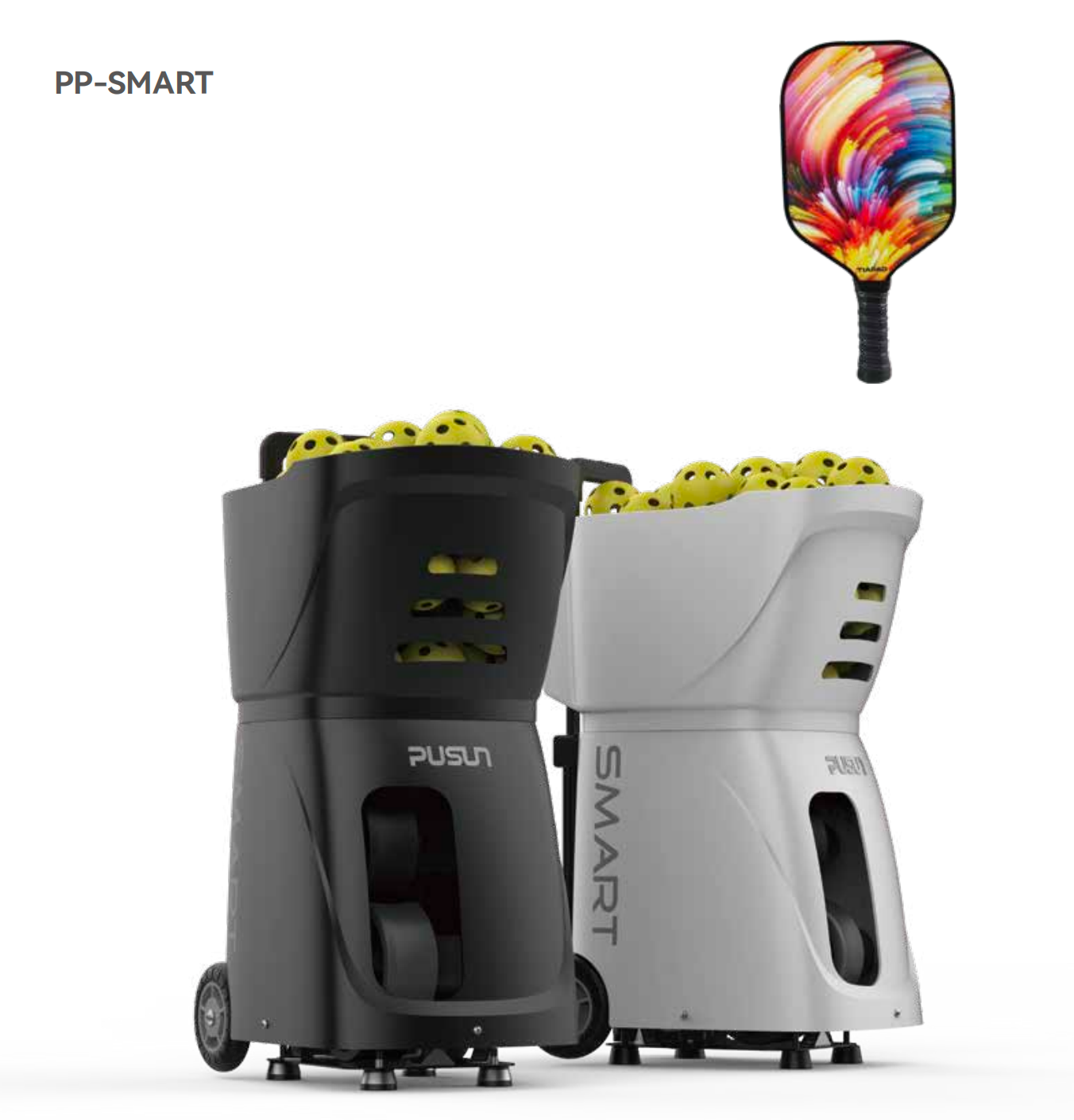 Adjustable Pickleball Machine PP-SMART Variable Frequency Serving Setting Wear-resistant Build for All Levels