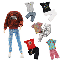 Sac de sport décontracté tendance pour poupée unisexe de 30 cm avec accessoires miniatures (6 points)