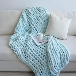 Manta de punto grueso de chenilla, manta cálida y acogedora hecha a mano, sofá, cama, hogar, banket de lana, mantas de hilo gruesas y gigantes - Product Image 3